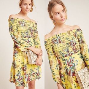 ANTHROPOLOGIE Farm Rio Bria Smocked Mini Dress